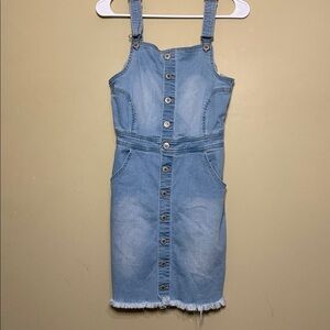 Wax Jean Light Blue Denim Jean Overall Button-Down Dress Women’s Size Medium